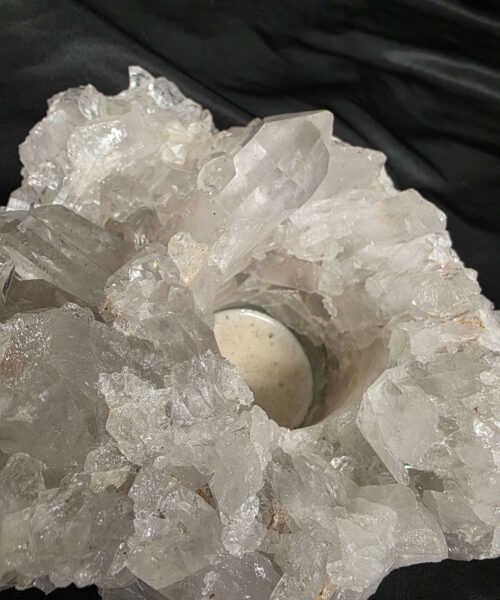 Large Premium Rock Crystal Quartz Candle Holder 24 Clear Crystal White Tealight Holders 1.376g H8xW16xD16cm - Image 6