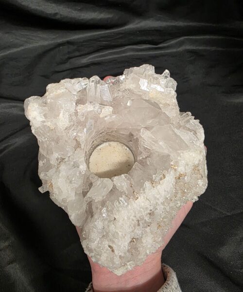 Large Premium Rock Crystal Quartz Candle Holder 24 Clear Crystal White Tealight Holders 1.376g H8xW16xD16cm - Image 7