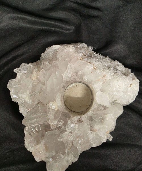 Large Premium Rock Crystal Quartz Candle Holder 24 Clear Crystal White Tealight Holders 1.376g H8xW16xD16cm - Image 10