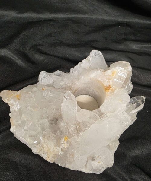 Large Premium Rock Crystal Quartz Candle Holder 25 Clear Crystal White Tealight Holders 1.655g H7.5xW16.5xD12cm - Image 3