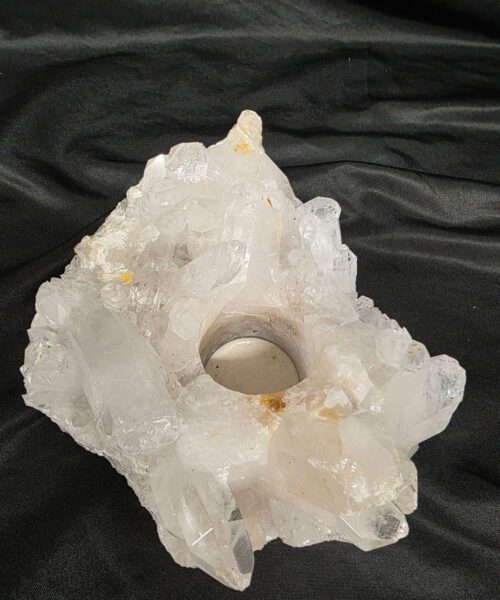 Large Premium Rock Crystal Quartz Candle Holder 25 Clear Crystal White Tealight Holders 1.655g H7.5xW16.5xD12cm - Image 5