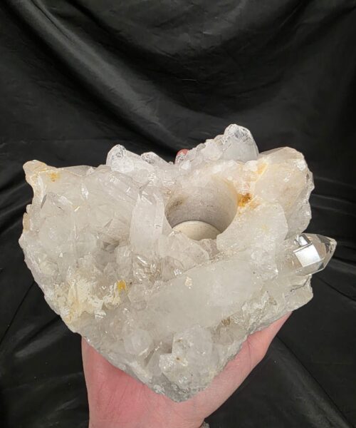 Large Premium Rock Crystal Quartz Candle Holder 25 Clear Crystal White Tealight Holders 1.655g H7.5xW16.5xD12cm - Image 8