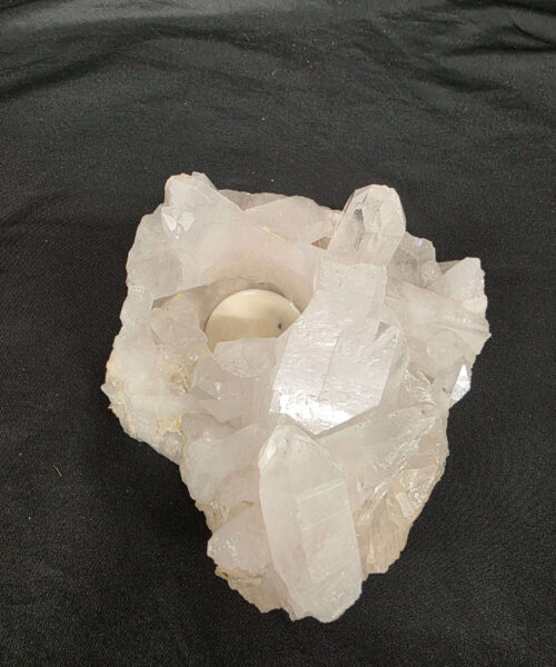 Large Premium Rock Crystal Quartz Candle Holder 26 Clear Crystal White Tealight Holders 1.116g H7xW15xD14cm - Image 3