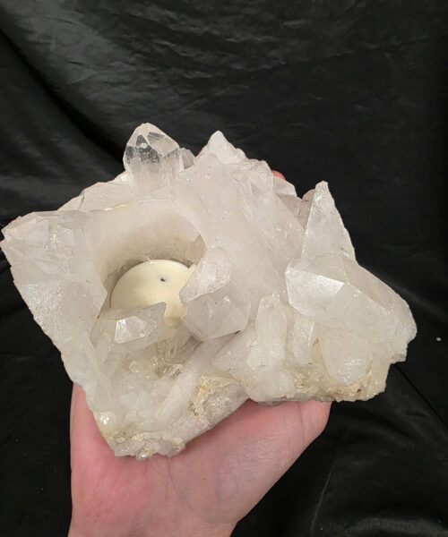 Large Premium Rock Crystal Quartz Candle Holder 26 Clear Crystal White Tealight Holders 1.116g H7xW15xD14cm - Image 7