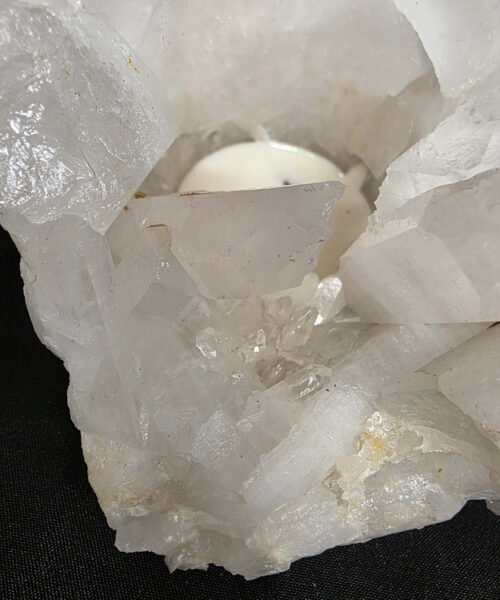 Large Premium Rock Crystal Quartz Candle Holder 26 Clear Crystal White Tealight Holders 1.116g H7xW15xD14cm - Image 10