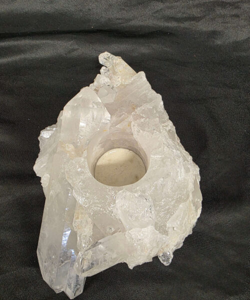 Large Premium Rock Crystal Quartz Candle Holder 29 Clear Crystal White Tealight Holders 1.163g H5.5xW19xD13cm - Image 3