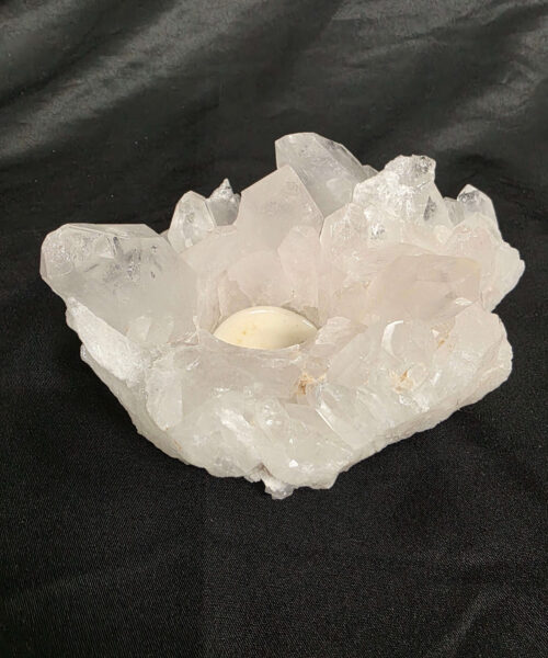 Large Premium Rock Crystal Quartz Candle Holder 31 Clear Crystal White Tealight Holders 971g H7xW13xD11cm - Image 3