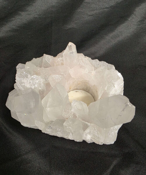 Large Premium Rock Crystal Quartz Candle Holder 31 Clear Crystal White Tealight Holders 971g H7xW13xD11cm - Image 4
