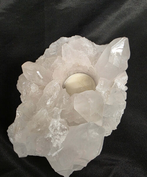 Large Premium Rock Crystal Quartz Candle Holder 31 Clear Crystal White Tealight Holders 971g H7xW13xD11cm - Image 5