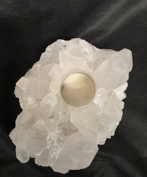 Large Premium Rock Crystal Quartz Candle Holder 31 Clear Crystal White Tealight Holders 971g H7xW13xD11cm - Image 6
