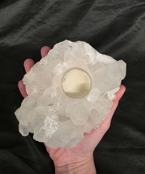 Large Premium Rock Crystal Quartz Candle Holder 31 Clear Crystal White Tealight Holders 971g H7xW13xD11cm - Image 7