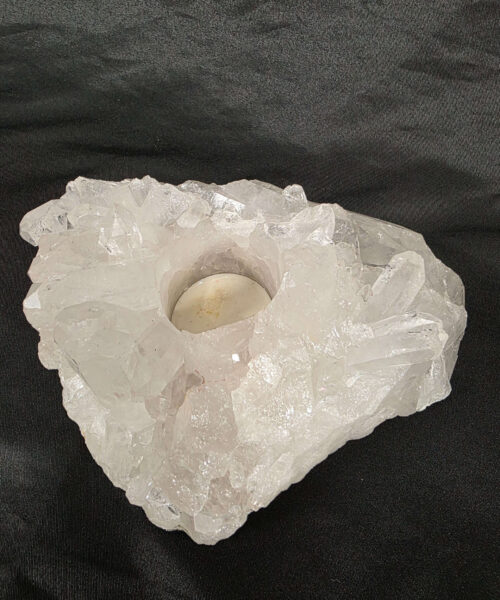 Alternative view of Large Premium Rock Crystal Quartz Candle Holder 32 Clear Crystal White Tealight Holders 1.236g H6.5xW16xD13cm