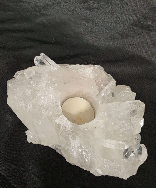 Large Premium Rock Crystal Quartz Candle Holder 32 Clear Crystal White Tealight Holders 1.236g H6.5xW16xD13cm - Image 4