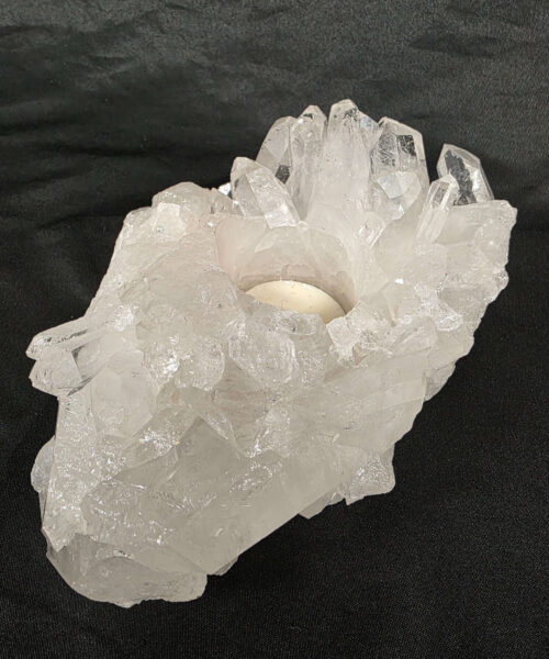 Large Premium Rock Crystal Quartz Candle Holder 32 Clear Crystal White Tealight Holders 1.236g H6.5xW16xD13cm - Image 5