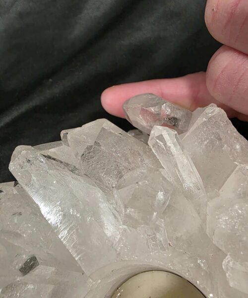 Large Premium Rock Crystal Quartz Candle Holder 32 Clear Crystal White Tealight Holders 1.236g H6.5xW16xD13cm - Image 9