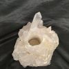 Large Premium Rock Crystal Quartz Candle Holder 33 Clear Crystal White Tealight Holders 1.751g H10xW15xD13cm