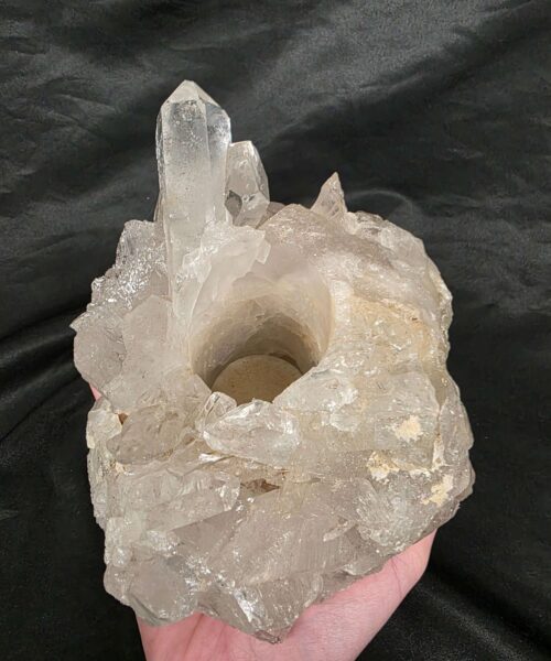 Large Premium Rock Crystal Quartz Candle Holder 33 Clear Crystal White Tealight Holders 1.751g H10xW15xD13cm - Image 7