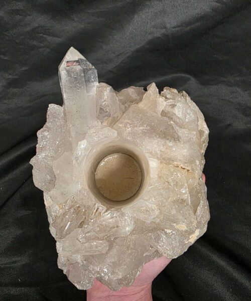 Large Premium Rock Crystal Quartz Candle Holder 33 Clear Crystal White Tealight Holders 1.751g H10xW15xD13cm - Image 8