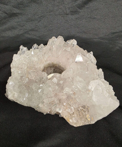 Large Premium Rock Crystal Quartz Candle Holder 34 Clear Crystal White Tealight Holders 1.573g H7.5xW15xD14cm - Image 3