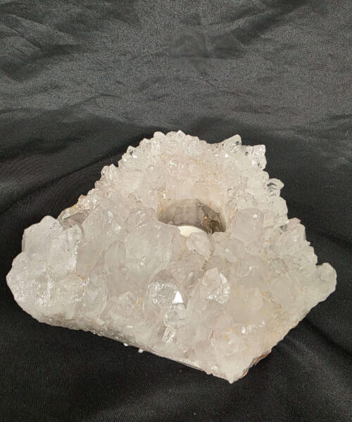 Large Premium Rock Crystal Quartz Candle Holder 34 Clear Crystal White Tealight Holders 1.573g H7.5xW15xD14cm - Image 4