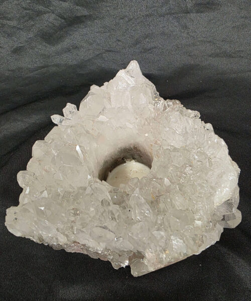 Large Premium Rock Crystal Quartz Candle Holder 34 Clear Crystal White Tealight Holders 1.573g H7.5xW15xD14cm - Image 5