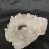 Large Premium Rock Crystal Quartz Candle Holder 34 Clear Crystal White Tealight Holders 1.573g H7.5xW15xD14cm