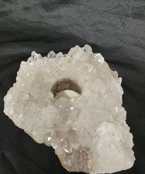 Large Premium Rock Crystal Quartz Candle Holder 34 Clear Crystal White Tealight Holders 1.573g H7.5xW15xD14cm - Image 7