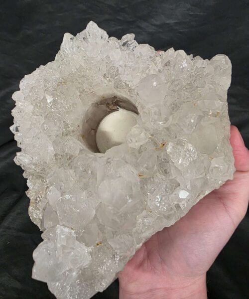 Large Premium Rock Crystal Quartz Candle Holder 34 Clear Crystal White Tealight Holders 1.573g H7.5xW15xD14cm - Image 8