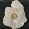 Large Premium Rock Crystal Quartz Candle Holder 35 Clear Crystal White Tealight Holders 2.033g H9xW20xD12cm