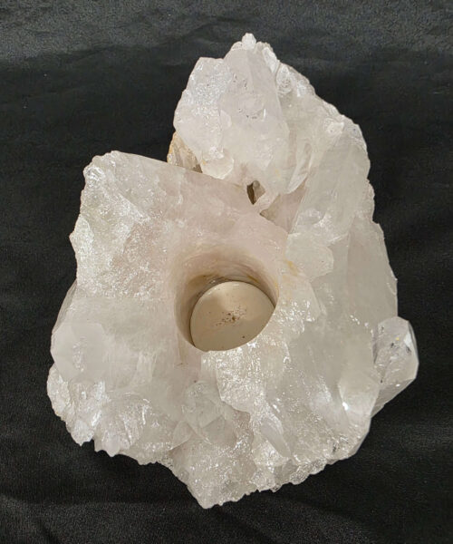 Large Premium Rock Crystal Quartz Candle Holder 35 Clear Crystal White Tealight Holders 2.033g H9xW20xD12cm - Image 3