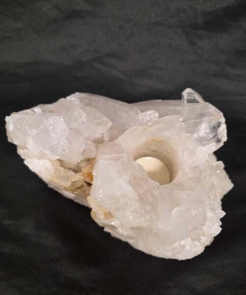 Large Premium Rock Crystal Quartz Candle Holder 35 Clear Crystal White Tealight Holders 2.033g H9xW20xD12cm - Image 5