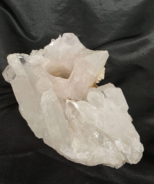 Large Premium Rock Crystal Quartz Candle Holder 35 Clear Crystal White Tealight Holders 2.033g H9xW20xD12cm - Image 6