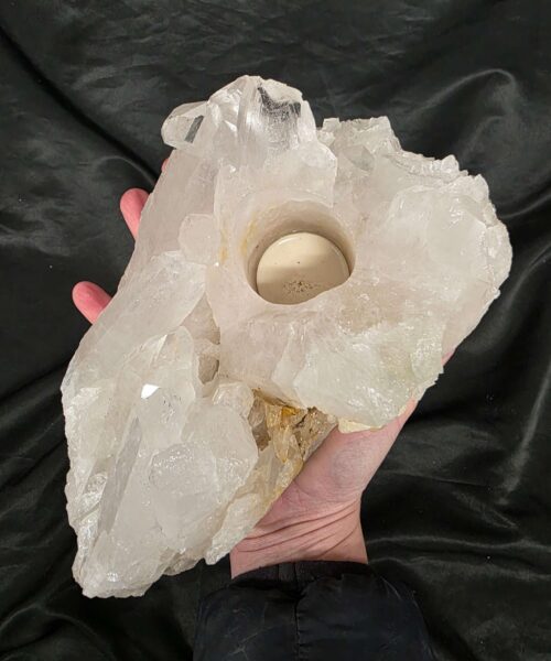 Large Premium Rock Crystal Quartz Candle Holder 35 Clear Crystal White Tealight Holders 2.033g H9xW20xD12cm - Image 8