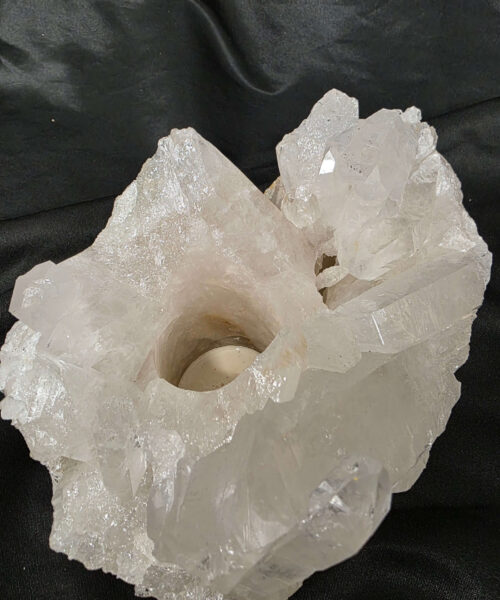 Large Premium Rock Crystal Quartz Candle Holder 35 Clear Crystal White Tealight Holders 2.033g H9xW20xD12cm - Image 10
