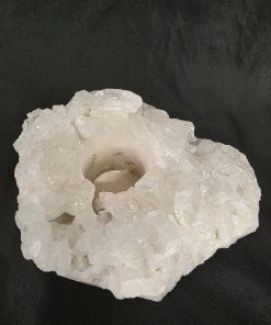 Large Premium Rock Crystal Quartz Candle Holder 37 Clear Crystal White Tealight Holders 1.491g H6xW17xD13cm