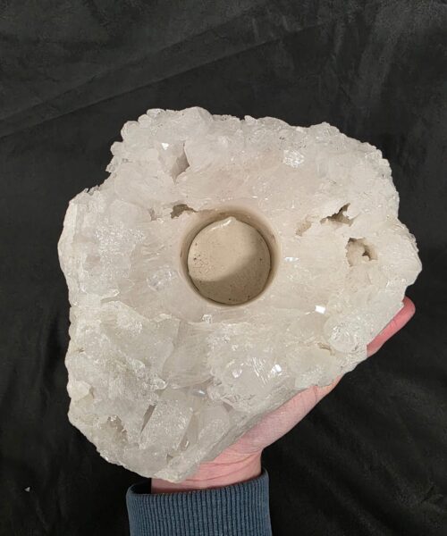 Large Premium Rock Crystal Quartz Candle Holder 37 Clear Crystal White Tealight Holders 1.491g H6xW17xD13cm - Image 7