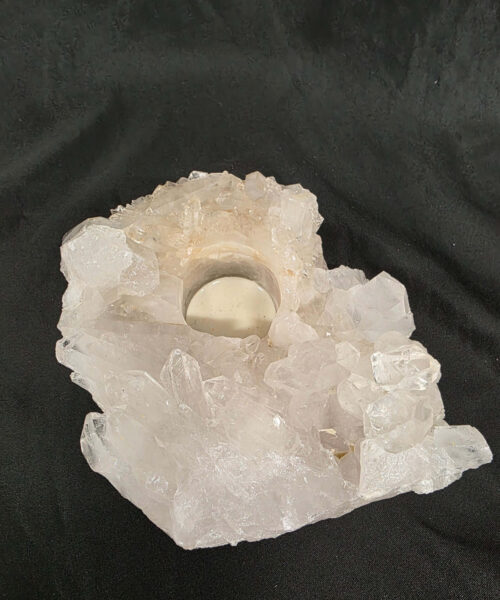 Alternative view of Large Premium Rock Crystal Quartz Candle Holder 38 Clear Crystal White Tealight Holders 1.122g H6xW18xD12cm