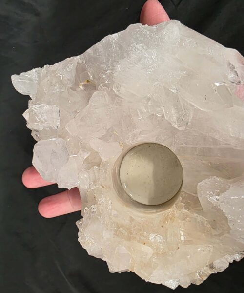 Large Premium Rock Crystal Quartz Candle Holder 38 Clear Crystal White Tealight Holders 1.122g H6xW18xD12cm - Image 9