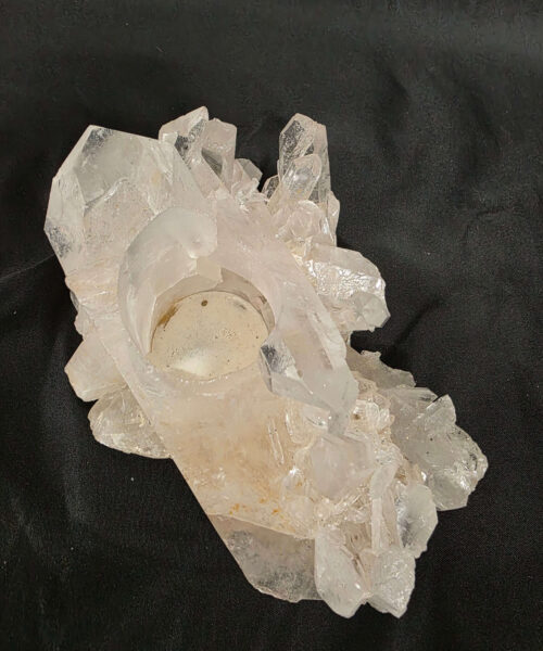 Alternative view of Large Premium Rock Crystal Quartz Candle Holder 41 Clear Crystal White Tealight Holders 837g H7xW16xD11cm