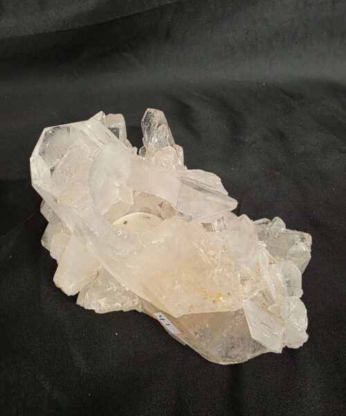 Large Premium Rock Crystal Quartz Candle Holder 41 Clear Crystal White Tealight Holders 837g H7xW16xD11cm - Image 3