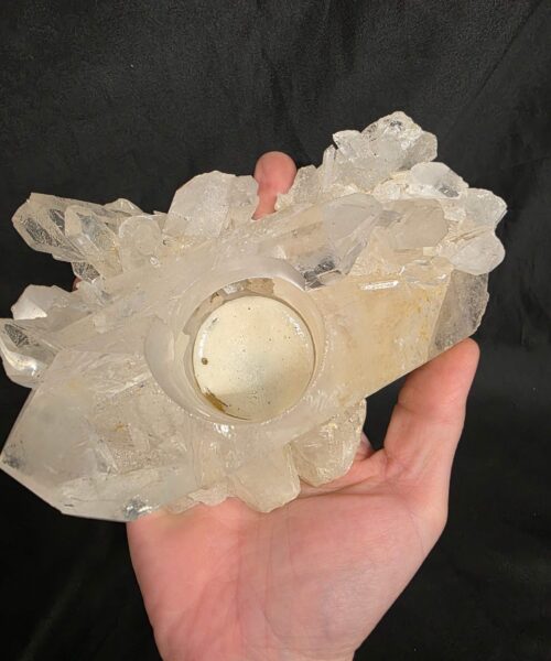 Large Premium Rock Crystal Quartz Candle Holder 41 Clear Crystal White Tealight Holders 837g H7xW16xD11cm - Image 8