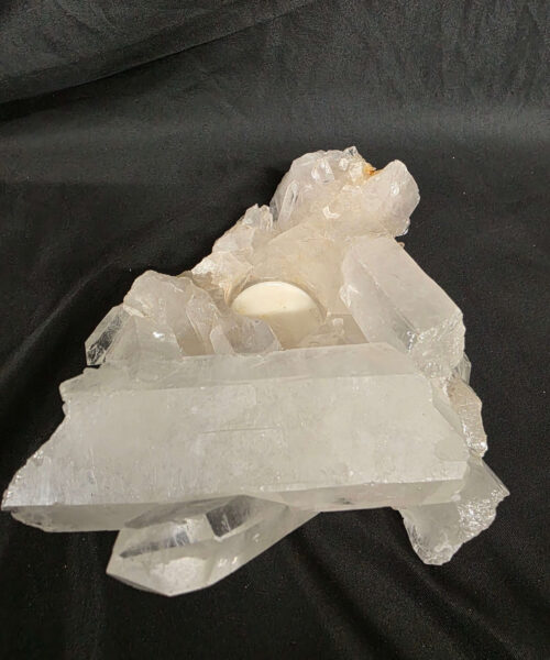 Large Premium Rock Crystal Quartz Candle Holder 43 Clear Crystal White Tealight Holders 1.391g H7xW18xD15cm - Image 8