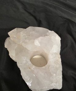 Large Premium Rock Crystal Quartz Candle Holder 44 Clear Crystal White Tealight Holders 1.669g H7xW16xW15cm