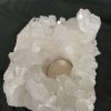 Large Premium Rock Crystal Quartz Candle Holder 45 Clear Crystal White Tealight Holders 1.476g H8xW15xD12cm