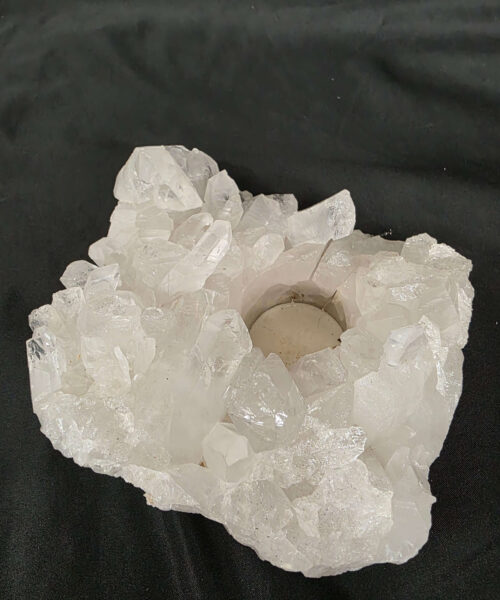 Large Premium Rock Crystal Quartz Candle Holder 45 Clear Crystal White Tealight Holders 1.476g H8xW15xD12cm - Image 4