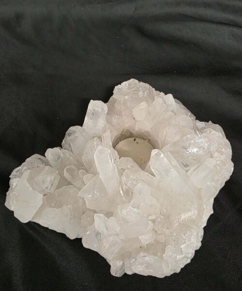 Large Premium Rock Crystal Quartz Candle Holder 45 Clear Crystal White Tealight Holders 1.476g H8xW15xD12cm - Image 5