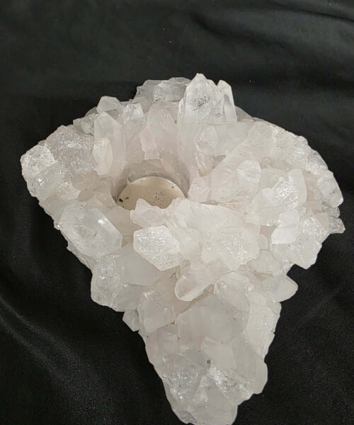 Large Premium Rock Crystal Quartz Candle Holder 45 Clear Crystal White Tealight Holders 1.476g H8xW15xD12cm - Image 6