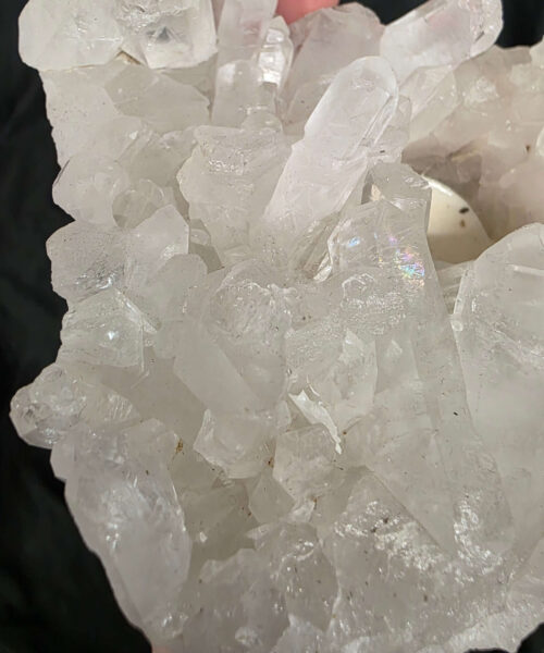 Large Premium Rock Crystal Quartz Candle Holder 45 Clear Crystal White Tealight Holders 1.476g H8xW15xD12cm - Image 9