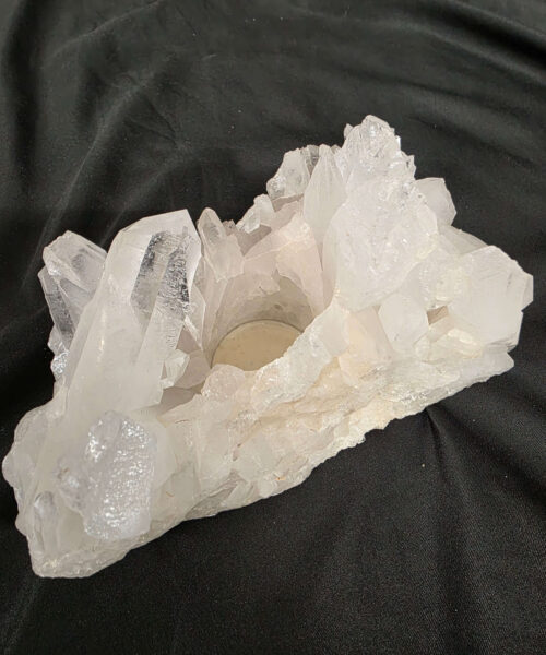 Large Premium Rock Crystal Quartz Candle Holder 46 Clear Crystal White Tealight Holders 1.341g H10xW17xD10cm - Image 4