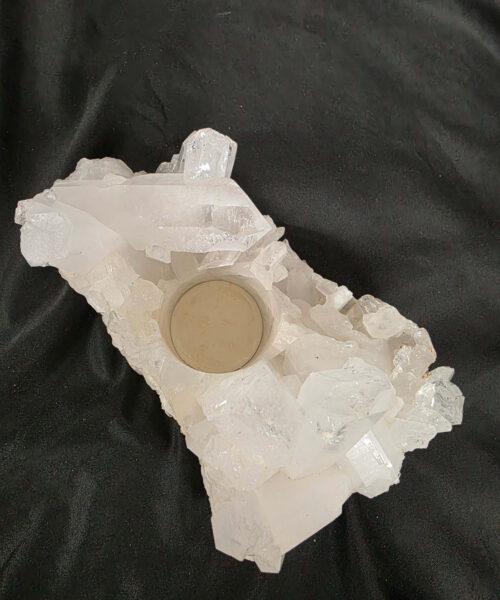 Large Premium Rock Crystal Quartz Candle Holder 46 Clear Crystal White Tealight Holders 1.341g H10xW17xD10cm - Image 6
